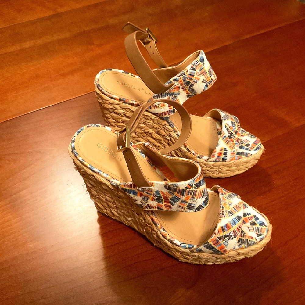 Gibson Latimer Multi-Colored Wedge Sandals